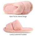 thumbnail image 6 of Deago Women's Memory Foam Fuzzy Comfy Faux Fur House Slippers Open Toe Two Band Indoor Slides Soft Plush Fleece Non-Slip Bedroom Shoes (White), 6 of 9