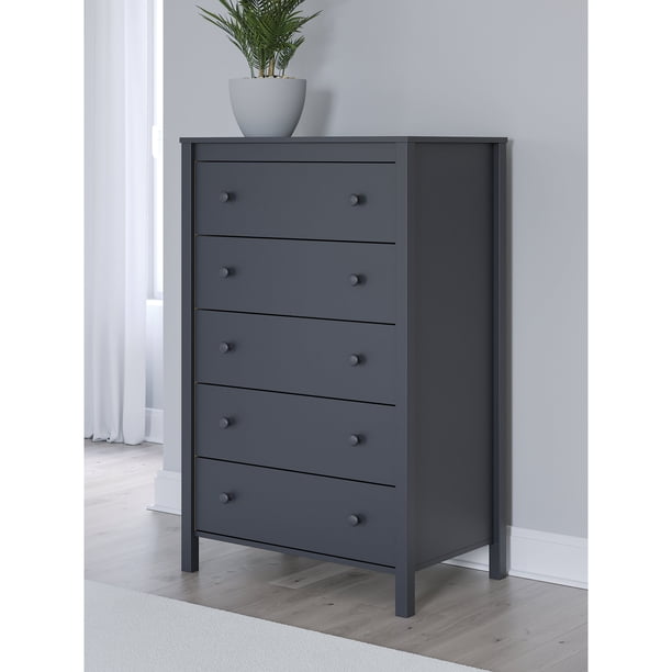 ashley furniture blue dresser Simmenfort Twin Panel Headboard with Dresser and Nightstand in Navy Bl –  Luna Furniture