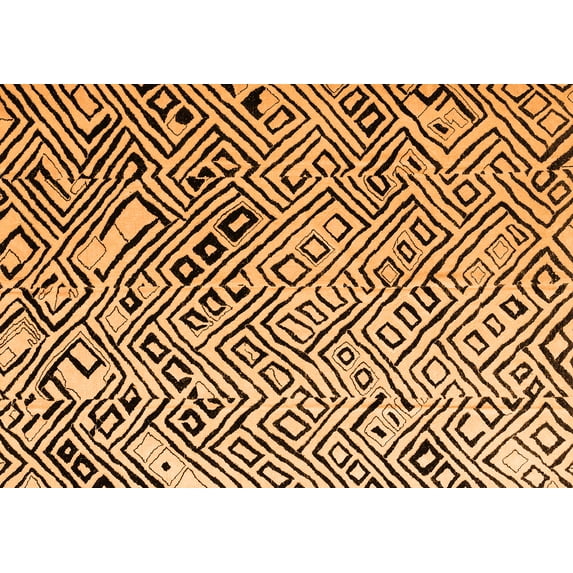 Ahgly Company Indoor Rectangle Solid Orange Modern Area Rugs, 2' x 5'