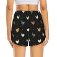 thumbnail image 4 of Uemuo Funny Chicken Pattern Women's Athletic Shorts High Waisted Running Shorts with Liner Pockets Gym Elastic Workout Shorts-, 4 of 9