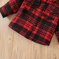 thumbnail image 6 of GYRATEDREAM Toddler Baby Girl Boy Long Sleeve Plaid Hooded Shirt Fall Button Down Jacket for 1-6T Kid, 6 of 6