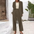 thumbnail image 3 of qolati Blazer Sets for Women 2 Piece Business Casual Outfits 2024 Dressy Casual Opend Front Long Sleeve Blazer and Pants Work Office Suit Set Clearance, 3 of 7