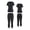 Black, variant on Women’s Medical Nursing Jogger Scrub Set Flexxione Mock Wrap Top and Jogger Pants