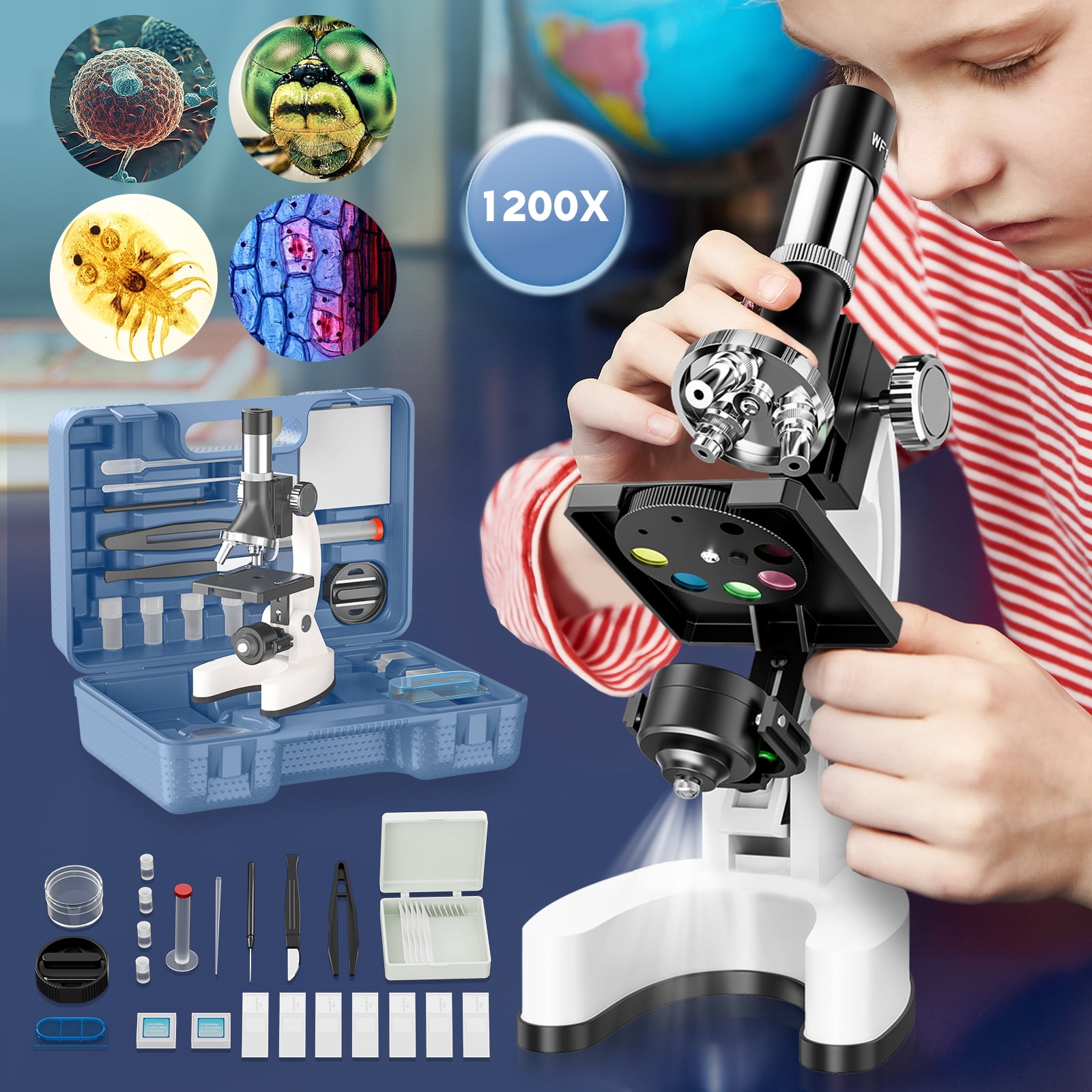 BEBANG Kids Compound Microscope 100X-1200X with LED Light photo 7