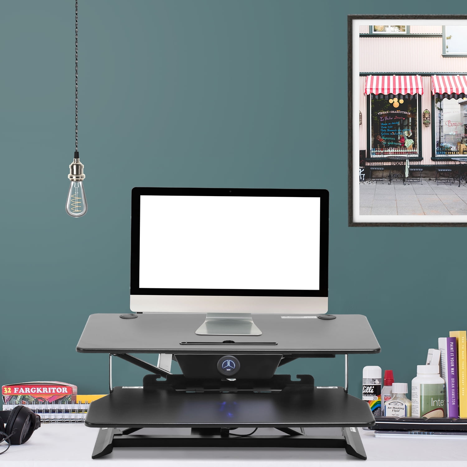 Ainfox Home Office Adjustable Height Double Tier Electric Lift Desk
