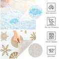 thumbnail image 6 of SKYSONIC Toilet Bathroom Rugs Sets 2 Piece, Christmas Pattern Trendy Golden Snowflakes Soft Absorbent Fluffy Toilet Mat Set Non-Slip Rubber Backing Bath Mats for Bathroom,16"x24"+20"x24", 6 of 7