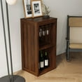 thumbnail image 2 of Wine Bar Cabinet,Farmhouse Wine Bar Cabinet Buffet Cabinet & Sideboard Cupboard for Living,Dining Room,Walnut Brown, 2 of 7
