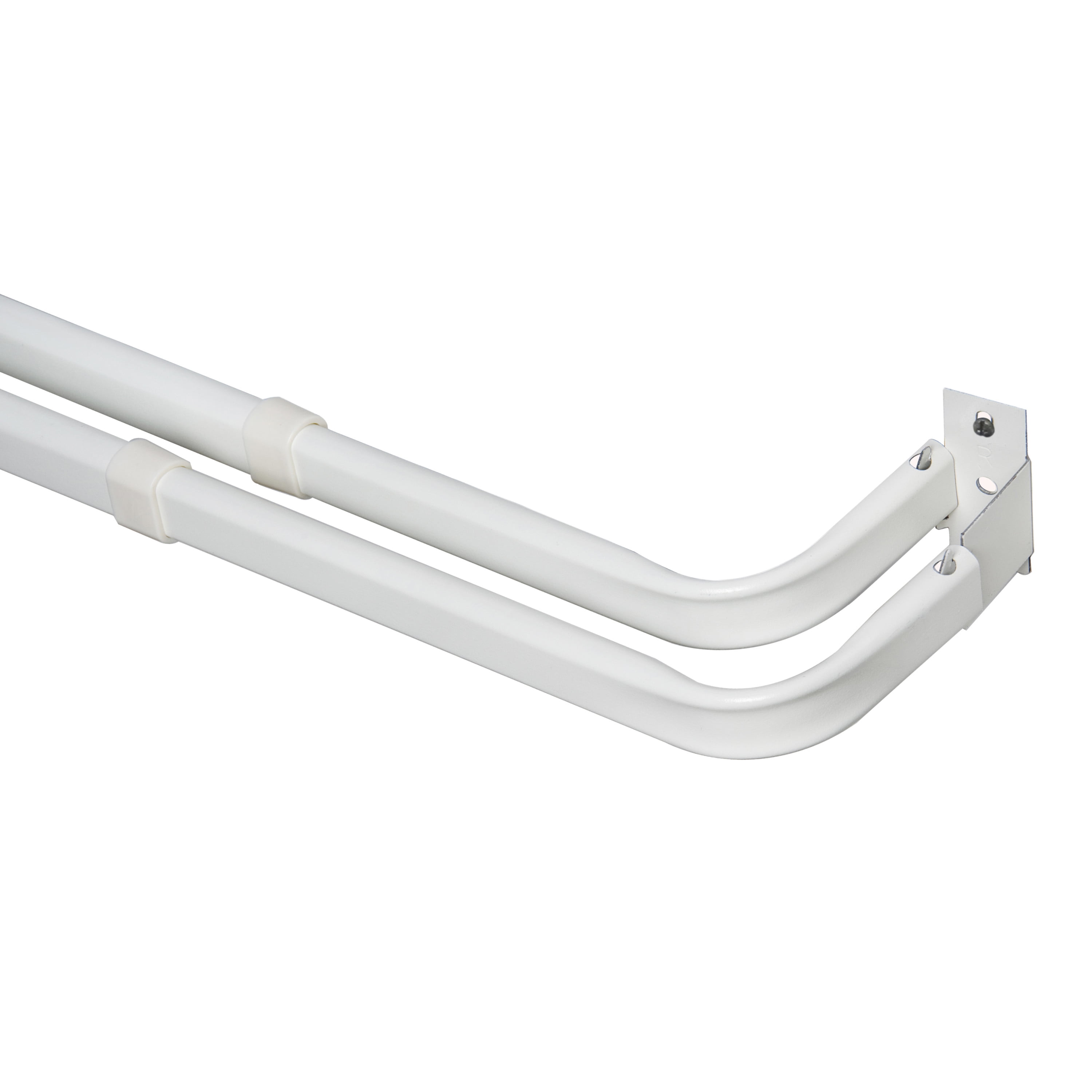 Spring Window Fashions Double Lock Seam Curtain Rod White 48 to 84-Inch Adjustable Width