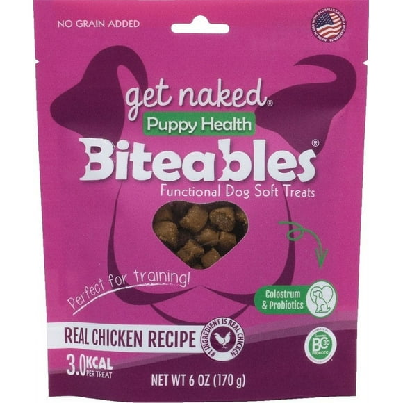 Get Naked Puppy Health Biteables Soft Dog Treats Chicken Flavor 6 oz