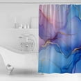 thumbnail image 2 of Shower Curtain Bathroom Set Blue Gradient Abstract Marble Waterproof Fabric Shower Curtains with Grommets&Hooks Gold Foil Stripe Privacy Bath Curtain for Bathtub 36x72in, 2 of 7