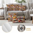 thumbnail image 6 of Fall Pumpkins Outdoor Waterproof Pillow Covers, Thanksgiving Country Sunflowers Fruits Stripes Decorative Square Throw Pillowcase Sofa Cushion Sham for Patio/Couch/Chair, 20"x20" 2 Pack, 6 of 8