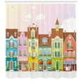 thumbnail image 2 of Ambesonne Vintage Shower Curtain, Retro Houses Digital, 69"Wx84"L, Multicolor, 2 of 2