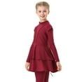 thumbnail image 4 of IBTOM CASTLE Kids Girls Burkini Swimsuits Toddler Modest Muslim Swimwear Long Sleeve Full Cover Swim Top Pants Hijab 3PCS Bathing Suit Rash Guard 5-6 Years Wine Red, 4 of 8