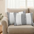 thumbnail image 2 of White Boho Outdoor Waterproof Pillow Covers, Farmhouse Simple Abstract Striped Geometric Decorative Rectangle Throw Pillowcase Sofa Cushion Sham for Patio/Couch/Chair, 20"x12" 2 Pack, 2 of 8