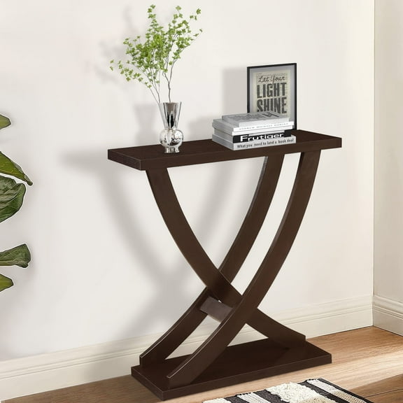 Royard Oaktree Small Console Table, Rustic Entryway Table with Curved Intersecting Legs for Hallway