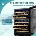 thumbnail image 3 of EUHOMY 5 Cu.Ft Dual Zone Wine Cooler Refrigerator, Quiet Built-In or Freestanding Wine Fridge, 3 of 11