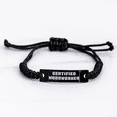 thumbnail image 3 of Funny Woodworker Gifts from Men to Father's Day for Woodworker Friends, 'A Certified Woodworker's Life is a Beautiful Mess' Rope Bracelet, Adjustable Black Stainless Steel with Interlaced Rope, 3 of 4