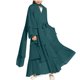 thumbnail image 2 of Traje de falda para niños y niñas, Festival musulmán de Ramadán, color sólido, manga larga, cuello en V, vestido flotante de gasa de tres capas, ropa para niños, vestido elegante, vestido de poliéster, 2 of 9