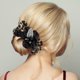 thumbnail image 5 of SeraphinaT 2PCS Mesh Flower Elastic Hair Ties, Leaf Embroidery Acrylic Rhinestone Hair Ban, 5 of 5