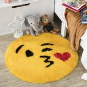 Emoji Rug Soft and Cute - Perfect for Children - Made in France - Kissing Face
