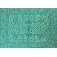 thumbnail image 1 of Ahgly Company Machine Washable Indoor Rectangle Oriental Turquoise Blue Industrial Area Rugs, 5' x 8', 1 of 4