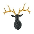 thumbnail image 2 of kowaku Deer Head Wall Sculpture Resin Deer Head Sculpture ,Collectible, Crafts Artwork,Deer Head Wall Decor for Living Room Office Black gold angle, 2 of 9