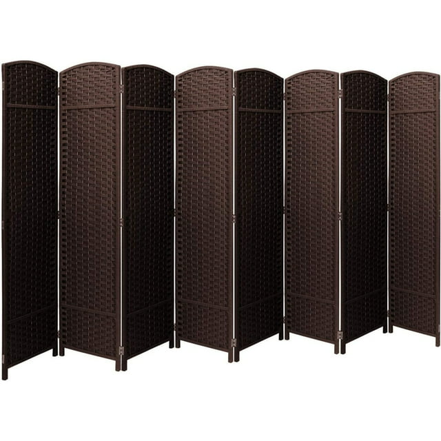 Tall Extra Wide Foldable Panel Partition Wall Divider, Double Hinged Room and Folding Privacy Screens6 feet, Chocolate,