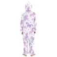 thumbnail image 3 of Soft Big Kids Onesie Pajamas Cozy Loose-Fit Jumpsuits for kids with Pockets for Christmas Lounge & Play Unicorn Silhouette Pattern, 3 of 8