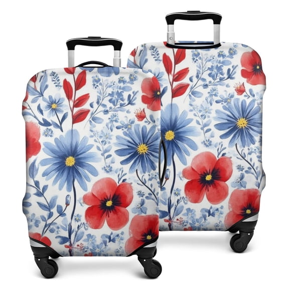 Pioneer Flower Floral Print Pattern Luggage Cover Fashion Suitcase Cover Baggage Covers Fit 25-28 Inch Luggage (Go Travel)