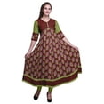 thumbnail image 1 of Bimba Print Long Party Wear Anarkali Kurta Flared A Line Kurtis For Women, 1 of 5
