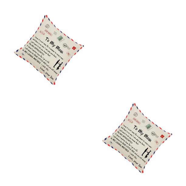 Scienceny Funda de almohada tipo sobre, funda de almohada para hijo, marido, cojín trasero, funda de almohada corta de felpa, aniversario de Navidad, hijo a madre 2piezas Scienceny CBP587644