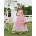 thumbnail image 4 of IDOPIP Flower Girl Lace Tulle Dress for Kids Wedding Bridesmaid Birthday Party Formal Princess Gown, 4 of 9