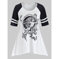 thumbnail image 1 of Tamaño más Renaissance Imprimir asimétrica camiseta Rosegal Camisetas tallas grandes, 1 of 5