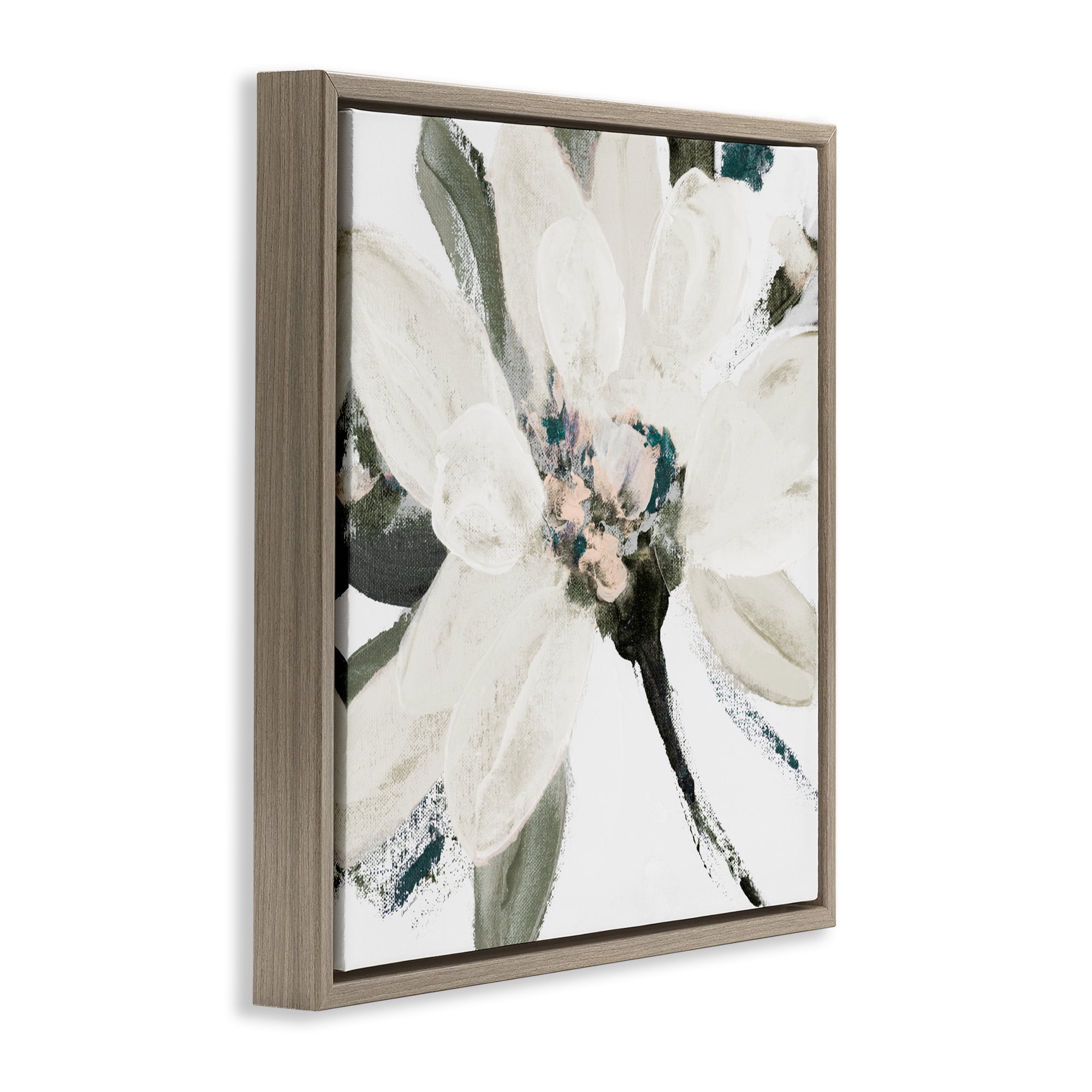 Stupell Industries Naturally Blooming Botanical Brown Framed Floater Canvas Wall Art, design by Lanie Loreth