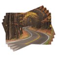 thumbnail image 1 of Ambesonne Fall Place Mats Set of 4, Roadway Mountains Travel, Standard Size, Multicolor, 1 of 6