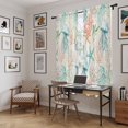 thumbnail image 5 of Teal Red Jellyfish Coastal Kitchen Curtain for Berdoom Living Room Cafe 72 Inch Length, Nautical Beach Coral Starfish Tiers Curtains Light Filtering Drapes Window Treatment 2 Panels 52"Wx72"L, 5 of 8