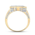 thumbnail image 4 of Solid 10K Yellow and White Gold Two Tone Real Natural Diamond Mens R Initial Letter Anniversary Ring 1-1/4 Carat - Size - 10.5 ( 1.25 Cttw ), 4 of 5