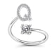 thumbnail image 2 of Anillo con letras creativas, sencillo y combinable, de estilo europeo y americano, con diamantes y apertura con 26 letras inglesas, anillo ajustable, 2 of 6