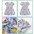 thumbnail image 3 of WIBACKER 2-7T Kids Girls Summer Casual Dresses Cotton Short Sleeve Crew Neck Dress for Toddler - 1 Piece Blue Town, 3 of 10