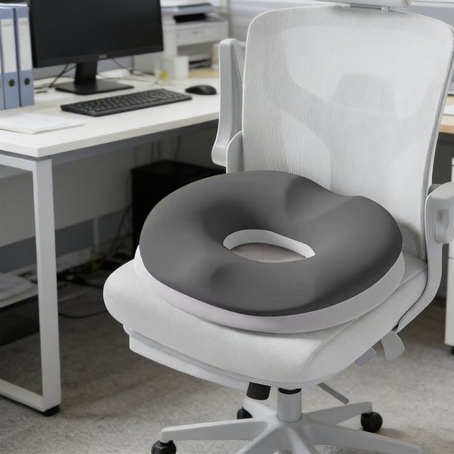 Stress-Relieving Thickened Chair Cushion Soft Memorys Foam Seat Cushion For Office Chair Kitchen Dining Desk Wheelchair Non-Slide Bottom Round Pad