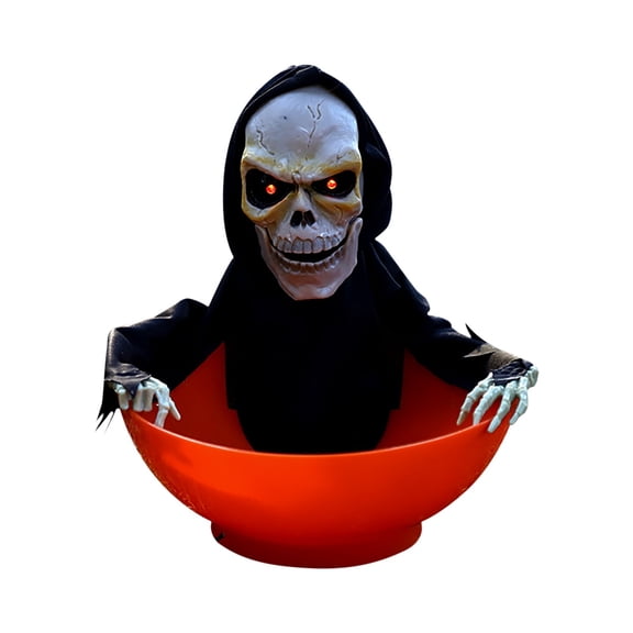 BJBSJSZ Halloween Candy Dishes Decorative , Creepy Animated Halloween Skull Bowl for Treat Or Trick Candy Holder Prank Props