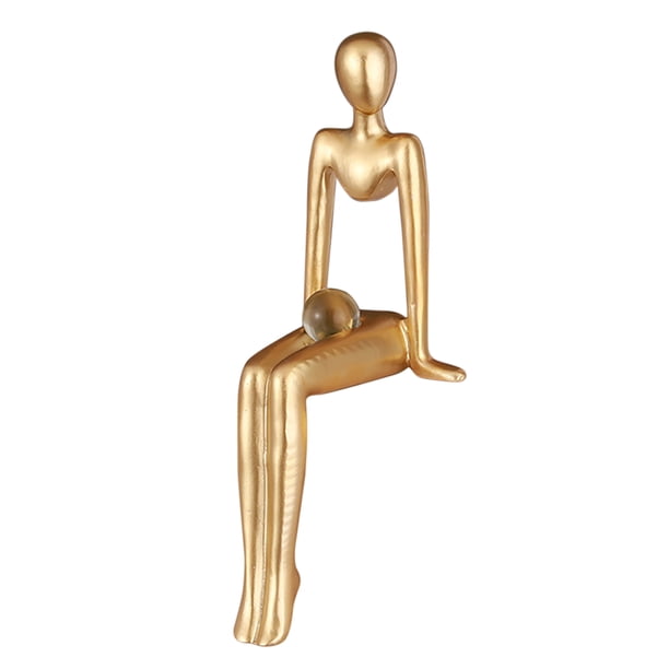 Figura sentada abstracta de resina Wdftyju adornos de escritorio para librería de estudio de oficina