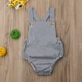 thumbnail image 4 of Douhoow 0-3Y Baby Romper Infant Girls Boys Cotton Sleeveless Square Collar Sling Jumpsuit, 4 of 8