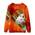 thumbnail image 5 of Drppepioners Chandails en Molleton d'Automne pour Femmes, Mode de Noël Décontractée Imprimé Col Rond Ample Manches Longues Hauts Blouse, Chandails en Molleton Sans Capuche, 5 of 5