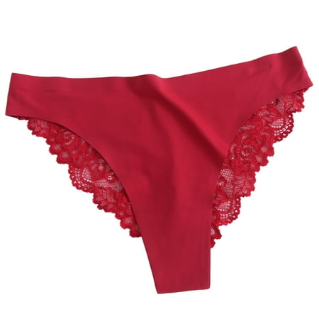 

Lady Seamless Briefs Lace Red M Underwear 3 Pack