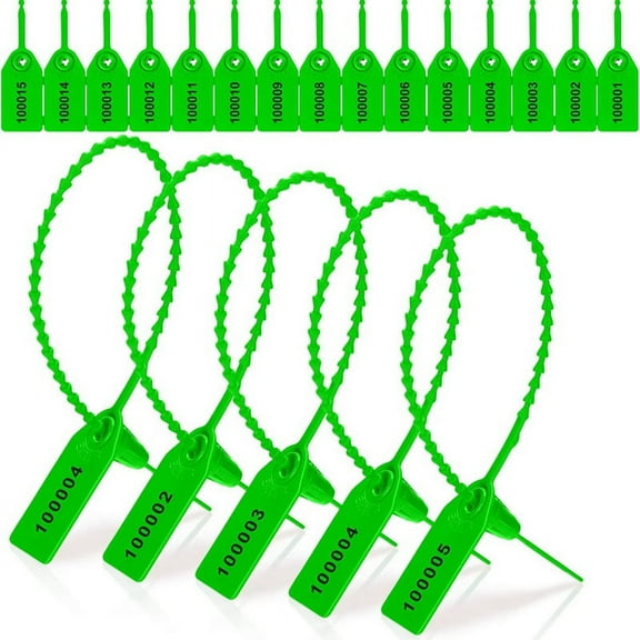1000 Pcs Plastic Tamper Seals Tags Security Tags Seals Safety Numbered Zip Ties Labels Green