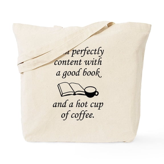 CafePress - Good Book And Coffee Tote Bag - Unisex Canvas Tote Bag, Beige, 1-Piece