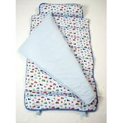 SoHo Extra Roomy Nap Mat for Toddlers, Boys in Transit, With Pillow and Carrying Strap for Preschool or Daycare