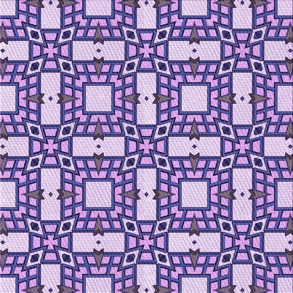 Ahgly Company Indoor Square Patterned Purple Amethyst Purple Area Rugs, 5' Square