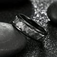 thumbnail image 2 of Tungsten Carbide Two-Tone Black Hammered Center Black or Yellow Gold IP Wedding Band Ring Mens Womens 8MM w/ FREE Engraving, 2 of 7
